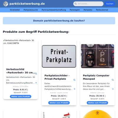 Screenshot parkticketwerbung.de