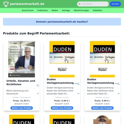 Screenshot parlamentsarbeit.de