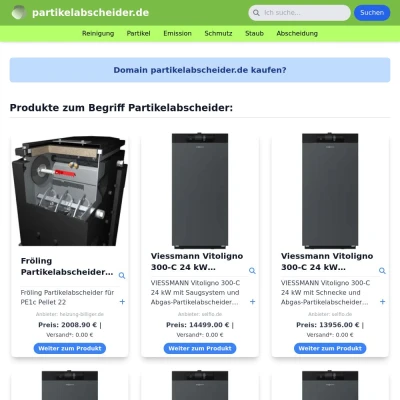 Screenshot partikelabscheider.de