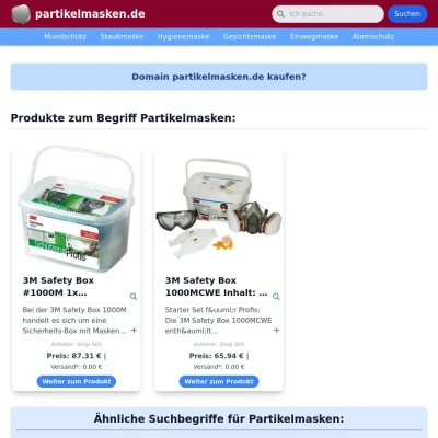 Screenshot partikelmasken.de