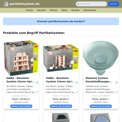 Screenshot partikelsystem.de