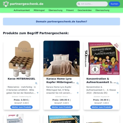 Screenshot partnergeschenk.de