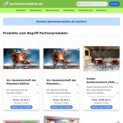 Screenshot partnerprodukte.de
