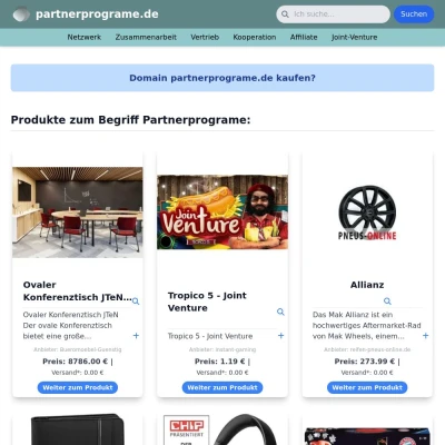 Screenshot partnerprograme.de