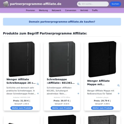 Screenshot partnerprogramme-affiliate.de