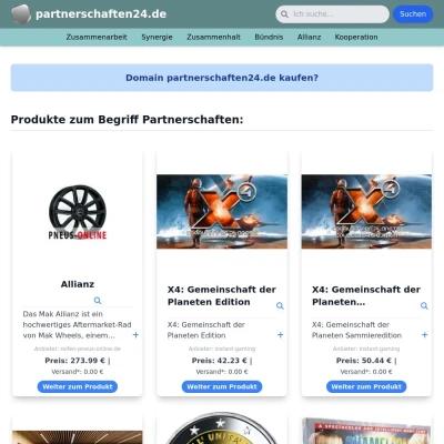 Screenshot partnerschaften24.de