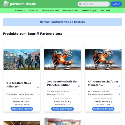 Screenshot partnersites.de