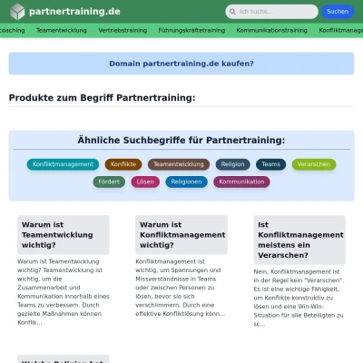 Screenshot partnertraining.de