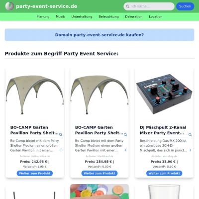 Screenshot party-event-service.de