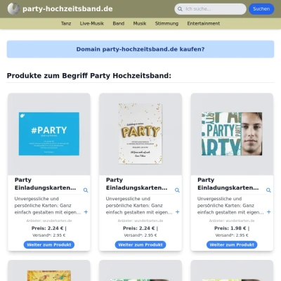 Screenshot party-hochzeitsband.de