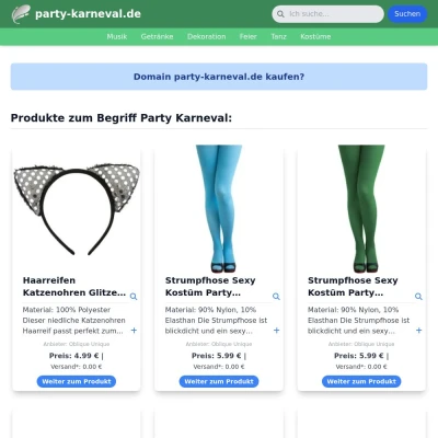 Screenshot party-karneval.de