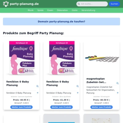 Screenshot party-planung.de