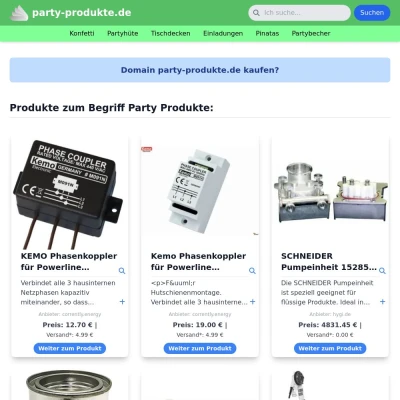 Screenshot party-produkte.de