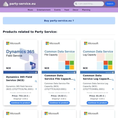 Screenshot party-service.eu