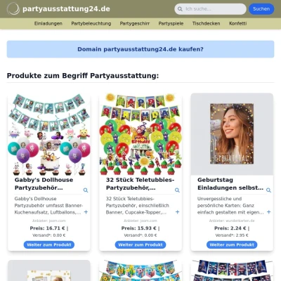 Screenshot partyausstattung24.de