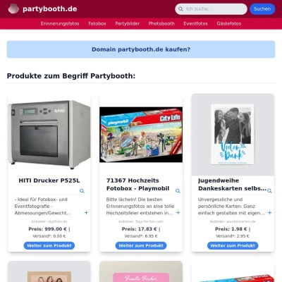 Screenshot partybooth.de