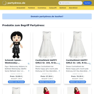 Screenshot partydress.de