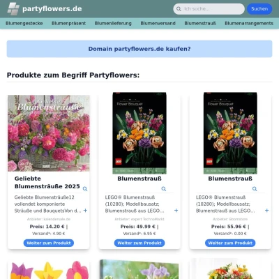 Screenshot partyflowers.de