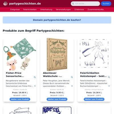 Screenshot partygeschichten.de