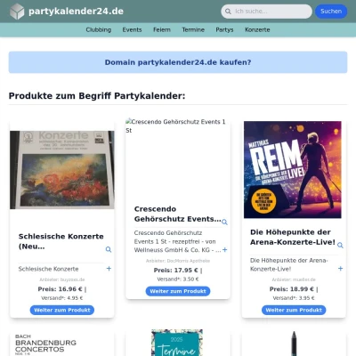 Screenshot partykalender24.de