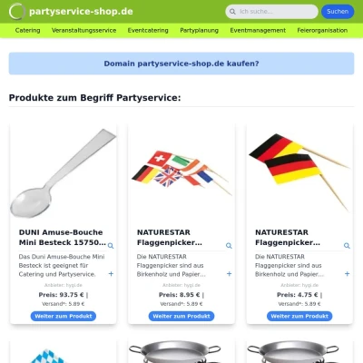 Screenshot partyservice-shop.de