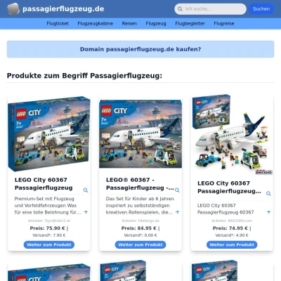 Screenshot passagierflugzeug.de