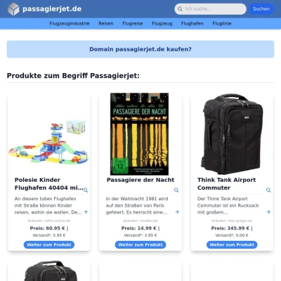 Screenshot passagierjet.de