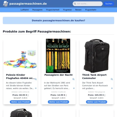 Screenshot passagiermaschinen.de