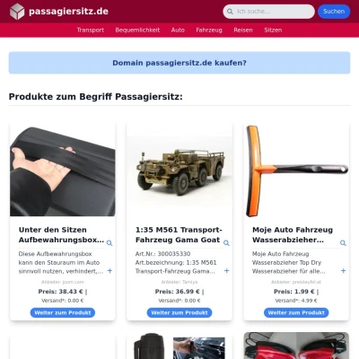 Screenshot passagiersitz.de