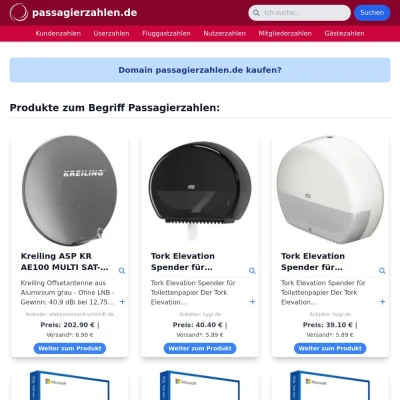 Screenshot passagierzahlen.de