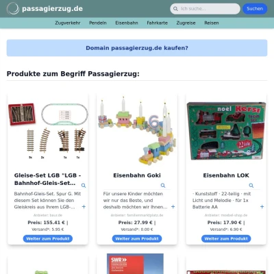 Screenshot passagierzug.de