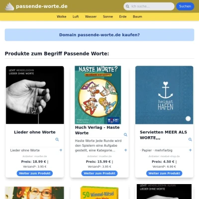 Screenshot passende-worte.de