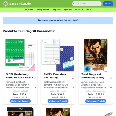 Screenshot passendzu.de