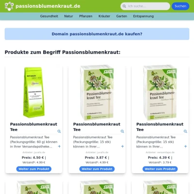 Screenshot passionsblumenkraut.de