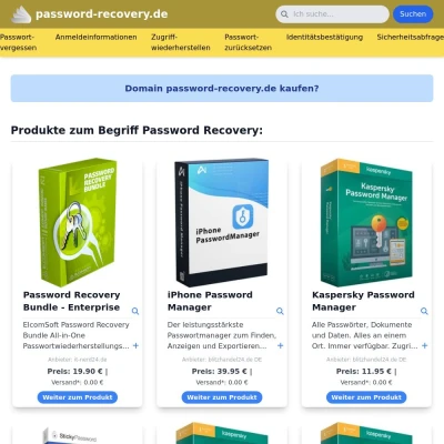 Screenshot password-recovery.de
