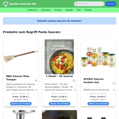 Screenshot pasta-saucen.de