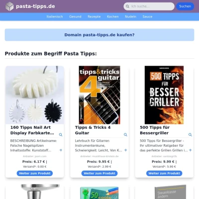 Screenshot pasta-tipps.de