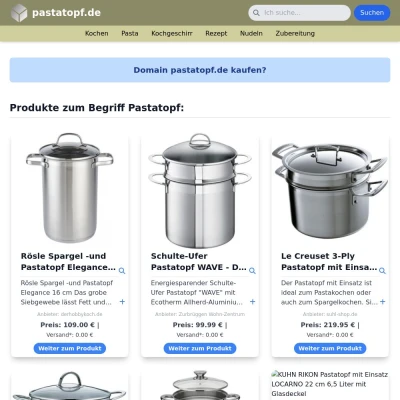Screenshot pastatopf.de