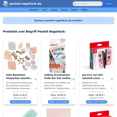 Screenshot pastell-nagellack.de