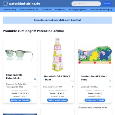 Screenshot patenkind-afrika.de