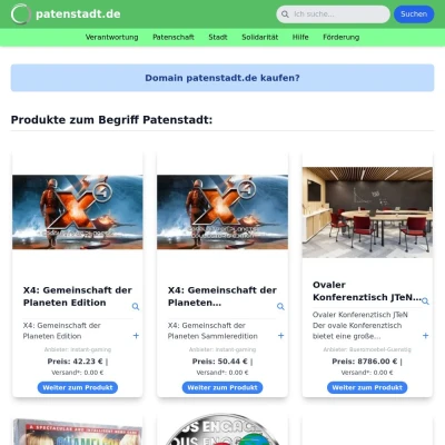 Screenshot patenstadt.de