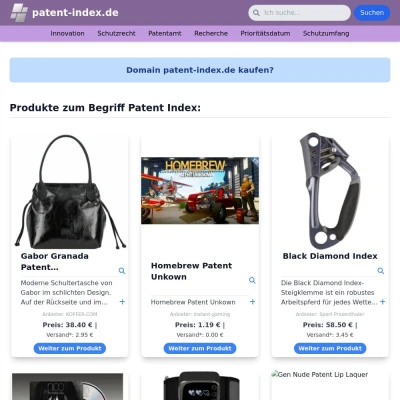 Screenshot patent-index.de