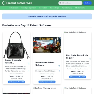 Screenshot patent-software.de