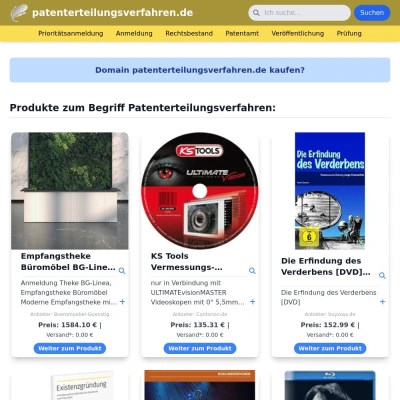 Screenshot patenterteilungsverfahren.de