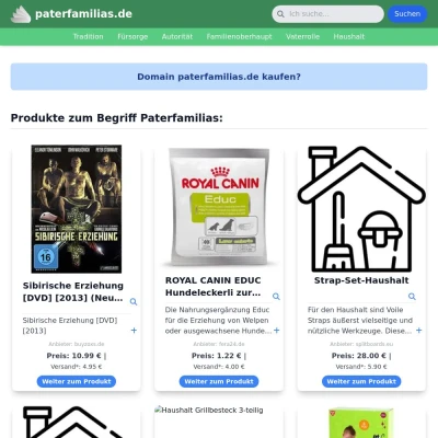 Screenshot paterfamilias.de