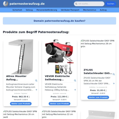 Screenshot paternosteraufzug.de