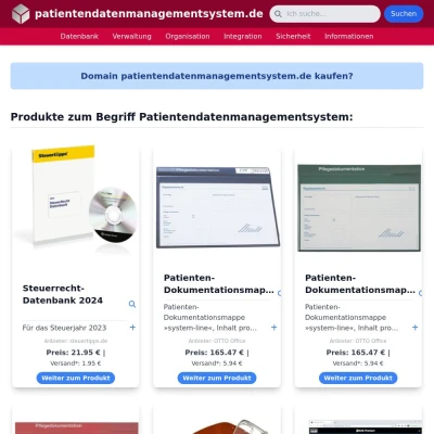 Screenshot patientendatenmanagementsystem.de