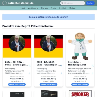 Screenshot patientenstamm.de