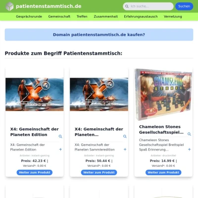 Screenshot patientenstammtisch.de