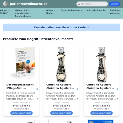 Screenshot patientenvollmacht.de